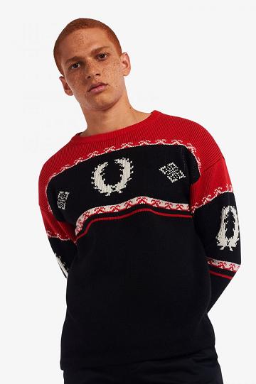 Black Fred Perry K2800 Men's Knitwear | PH 1301GSOL